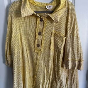 BiBi Yellow Textured Knit Top